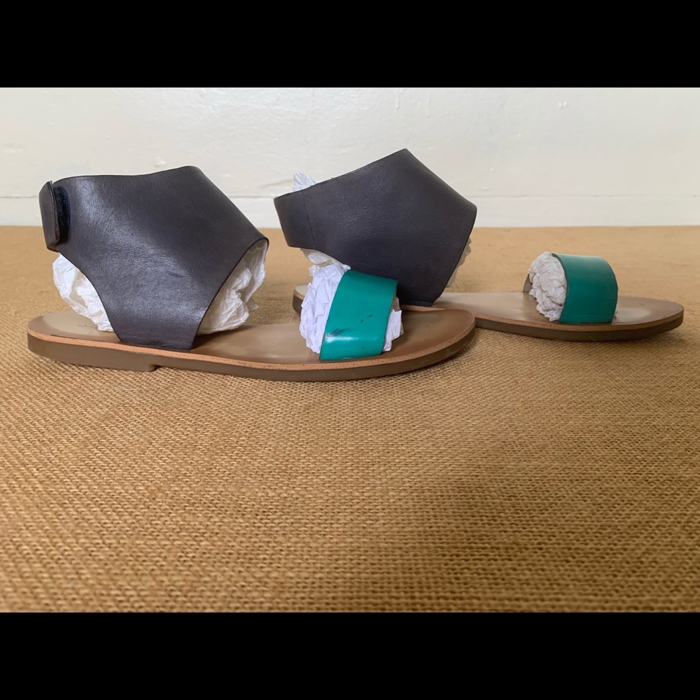 Lucky Brand Blue/Turquoise Flat Leather Sandals - Picture 5 of 7